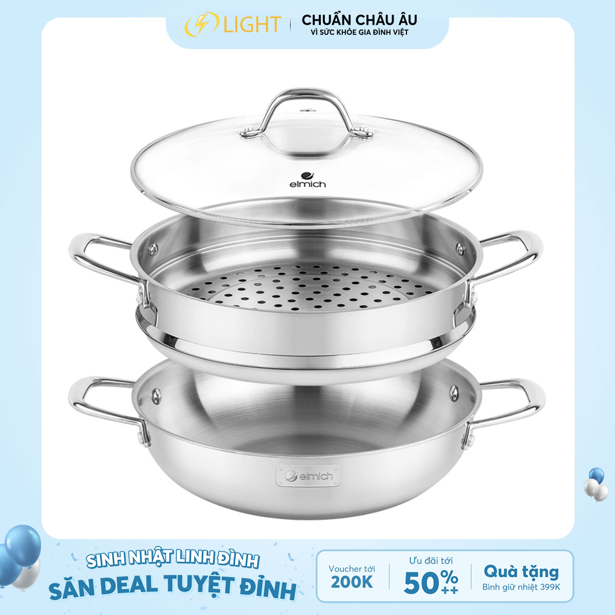 Nồi inox 3 tầng