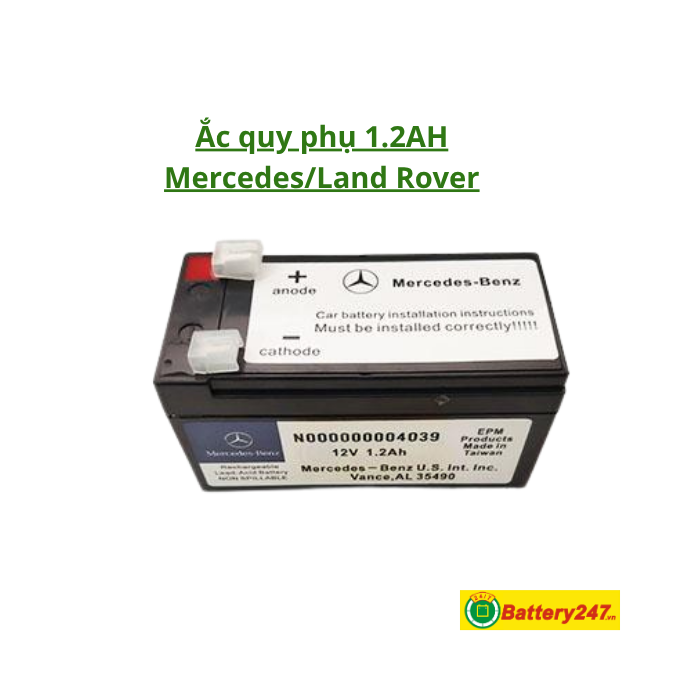 Ắc quy phụ 1.2AH Mercedes/Land Rover