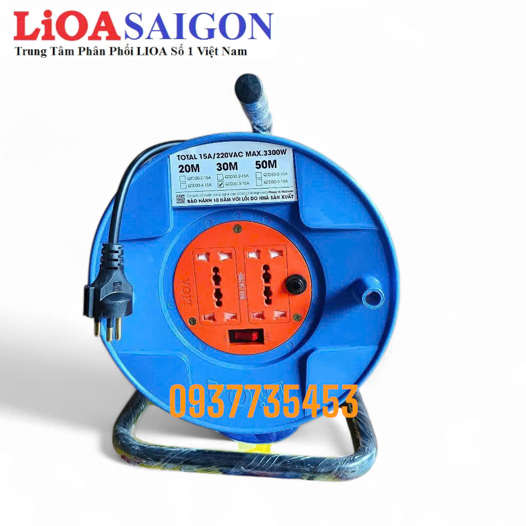 Ổ CẮM RULO 20M LIOA QTD20-3-15 MẪU MỚI