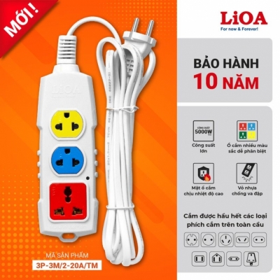 Ổ CẮM LIOA SIÊU TẢI CÓ DÂY 3P-3M/2-20A